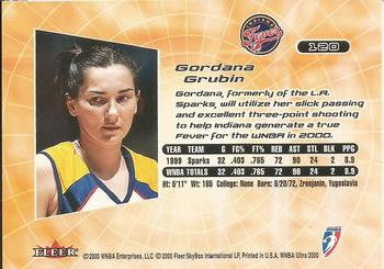 2000 Ultra WNBA #120 Gordana Grubin Back