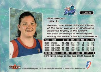 2000 Ultra WNBA #130 Summer Erb Back