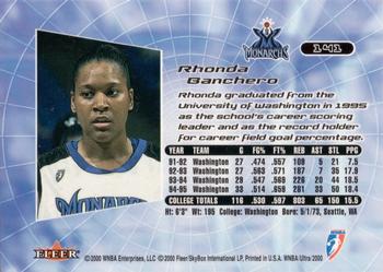 2000 Ultra WNBA #141 Rhonda Banchero Back