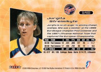 2000 Ultra WNBA #148 Jurgita Streimikyte Back