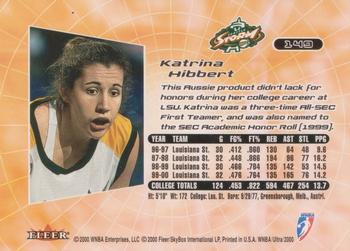 2000 Ultra WNBA #149 Katrina Hibbert Back