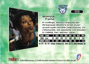 2000 Ultra WNBA #80 Sonja Tate Back