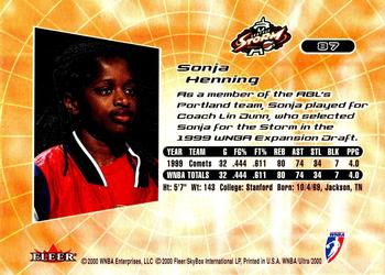 2000 Ultra WNBA #87 Sonja Henning Back