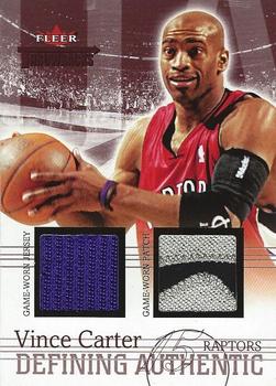 2004-05 Fleer Throwbacks - Defining Authentic Jerseys and Patch #DA-VC Vince Carter Front