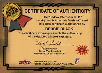 2000 Ultra WNBA - Fresh Ink #NNO Debbie Black Back