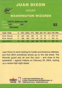 2004-05 Fleer Tradition - Green #92 Juan Dixon Back