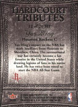 2004-05 Fleer Tradition - Hardcourt Tributes #12 HT Yao Ming Back
