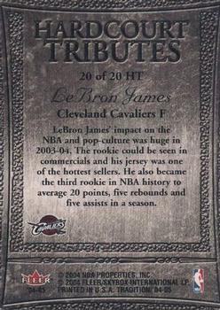 2004-05 Fleer Tradition - Hardcourt Tributes #20 HT LeBron James Back