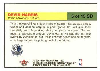 2004-05 Fleer Tradition - Signing Day #5 SD Devin Harris Back