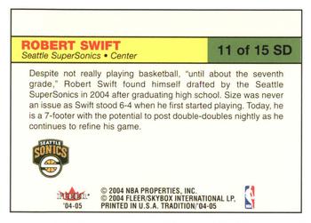 2004-05 Fleer Tradition - Signing Day #11 SD Robert Swift Back