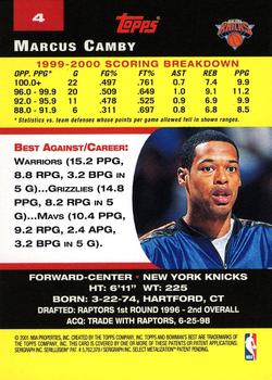 2000-01 Bowman's Best #4 Marcus Camby Back