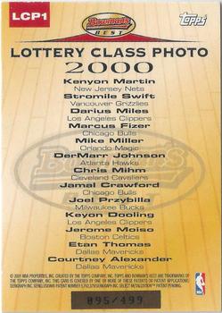 2000-01 Bowman's Best #LCP1 Lottery Class Photo 2000 Back