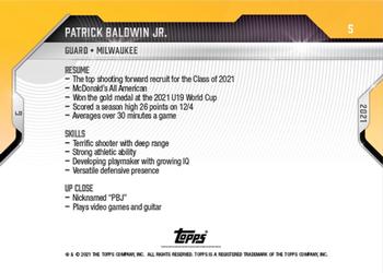 2021-22 Bowman Next #5 Patrick Baldwin Jr. Back