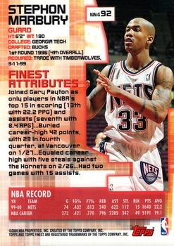 2000-01 Finest #92 Stephon Marbury Back