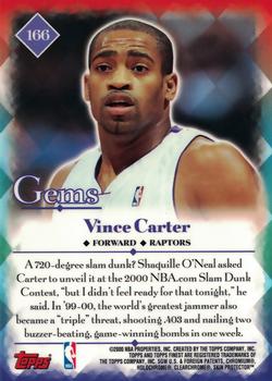 2000-01 Finest #166 Vince Carter Back