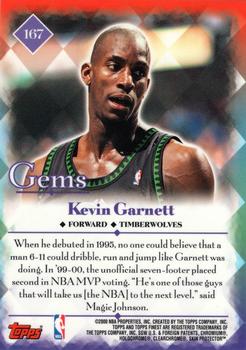 2000-01 Finest #167 Kevin Garnett Back