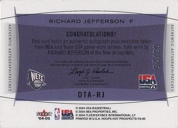 Richard Jefferson 2004-05 Skybox Autographics #36 New Jersey Nets