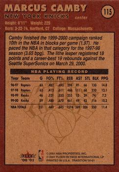 2000-01 Fleer Tradition #115 Marcus Camby Back