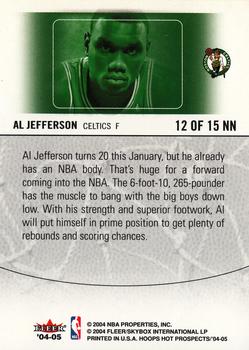 2004-05 Hoops Hot Prospects - Notable Newcomers #12 NN Al Jefferson Back