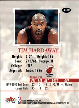 2000-01 Fleer Authority #13 Tim Hardaway Back