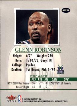 2000-01 Fleer Authority #23 Glenn Robinson Back