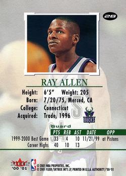 2000-01 Fleer Authority #28 Ray Allen Back