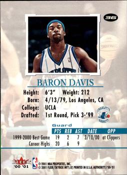 2000-01 Fleer Authority #36 Baron Davis Back