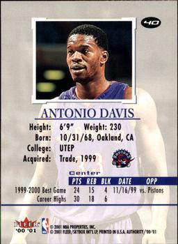 2000-01 Fleer Authority #40 Antonio Davis Back
