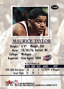 2000-01 Fleer Authority #42 Maurice Taylor Back
