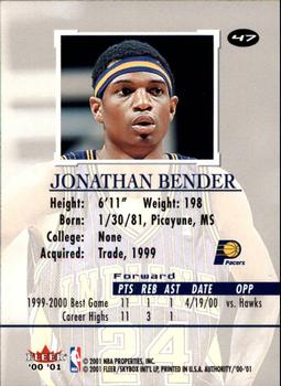 2000-01 Fleer Authority #47 Jonathan Bender Back