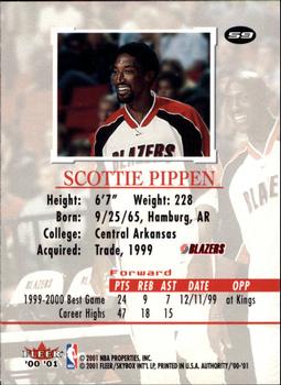 2000-01 Fleer Authority #59 Scottie Pippen Back