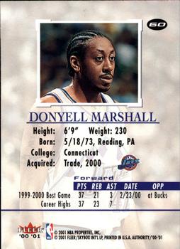 2000-01 Fleer Authority #60 Donyell Marshall Back