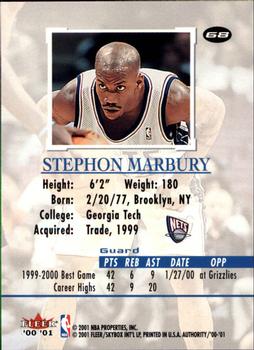 2000-01 Fleer Authority #68 Stephon Marbury Back