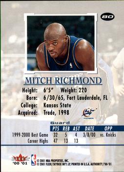 2000-01 Fleer Authority #80 Mitch Richmond Back