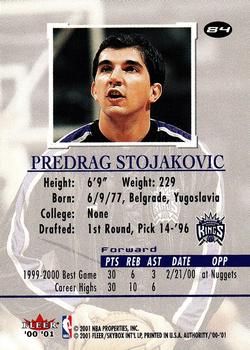 2000-01 Fleer Authority #84 Predrag Stojakovic Back