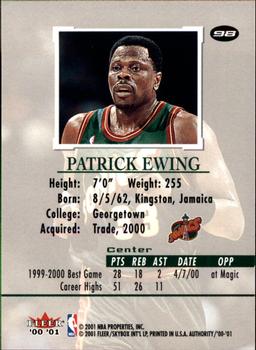 2000-01 Fleer Authority #98 Patrick Ewing Back