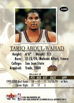 2000-01 Fleer Authority #100 Tariq Abdul-Wahad Back