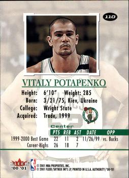 2000-01 Fleer Authority #110 Vitaly Potapenko Back