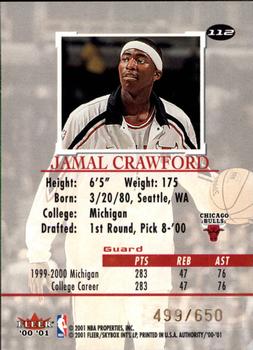 2000-01 Fleer Authority #112 Jamal Crawford Back