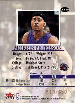 2000-01 Fleer Authority #113 Morris Peterson Back