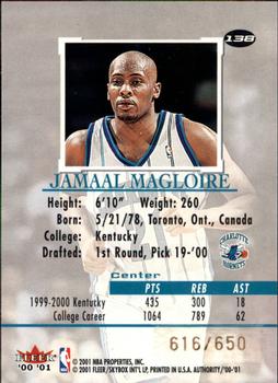 2000-01 Fleer Authority #138 Jamaal Magloire Back