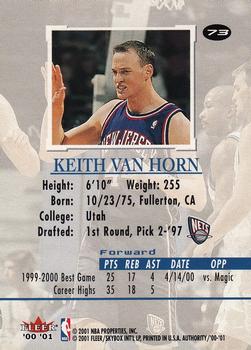 2000-01 Fleer Authority #73 Keith Van Horn Back