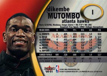 2000-01 E-X #1 Dikembe Mutombo Back
