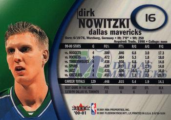 2000-01 E-X #16 Dirk Nowitzki Back