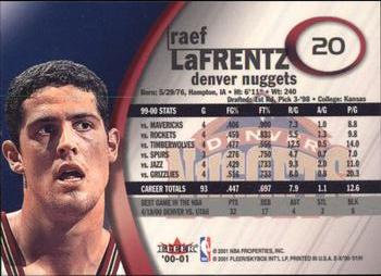 2000-01 E-X #20 Raef LaFrentz Back