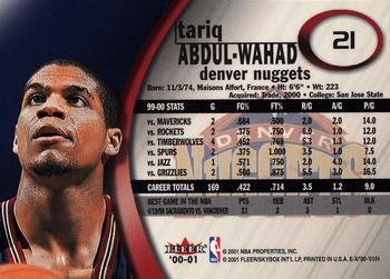 2000-01 E-X #21 Tariq Abdul-Wahad Back