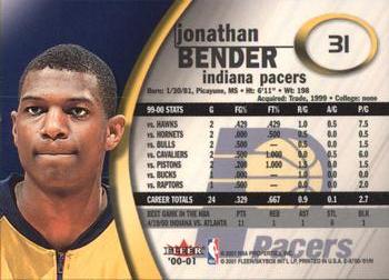 2000-01 E-X #31 Jonathan Bender Back