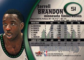 2000-01 E-X #51 Terrell Brandon Back