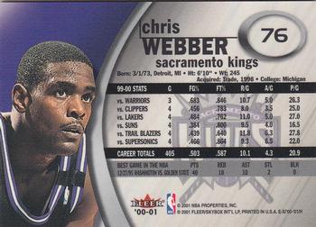 2000-01 E-X #76 Chris Webber Back