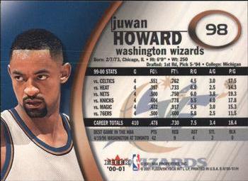 2000-01 E-X #98 Juwan Howard Back